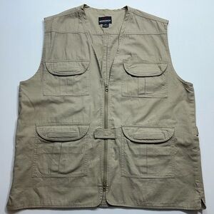 Woolrich Elite Series Tactical Vest Mens Large Khaki RipStop Hunting Fishing